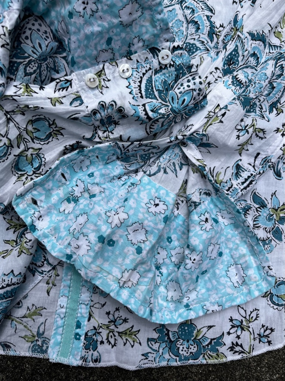 Cino Blue Floral Button-up Bohemian Vibrant Beach Holiday Maximalism Shirt XL - Picture 8 of 16